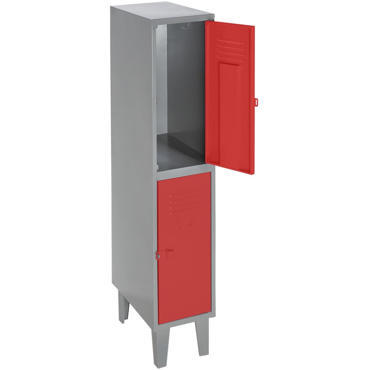 MOVILOCKERS - Locker 1 Cuerpo 2 Puerta(s) 31x170x50 cm Gris/Rojo
