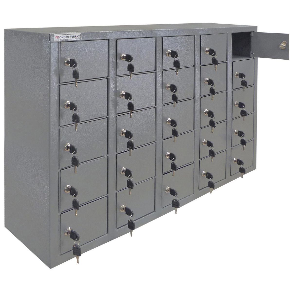 MOVILOCKERS - Locker Guarda Celular Llave Guantera 25 Puerta(s) 93x68x25 cm Gris