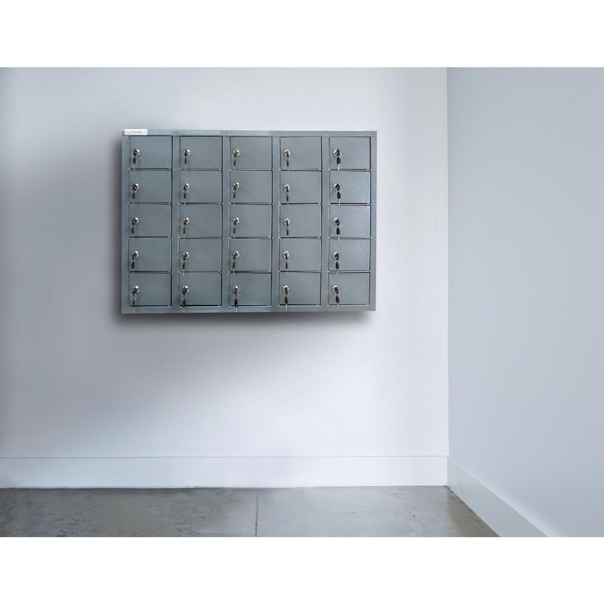 MOVILOCKERS - Locker Guarda Celular Llave Guantera 25 Puerta(s) 93x68x25 cm Gris