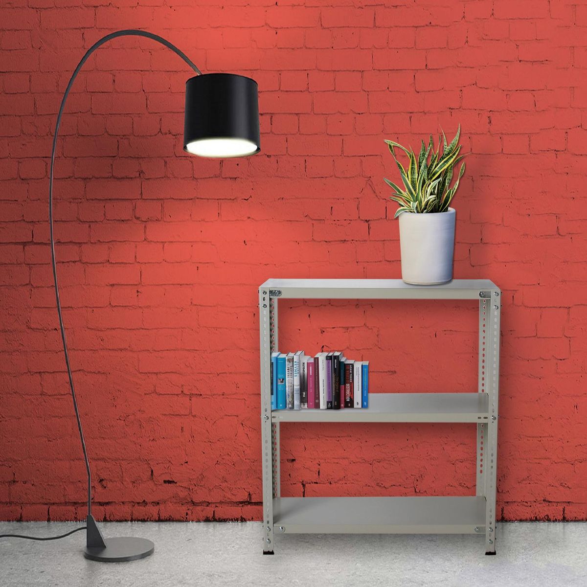 MOVILOCKERS - Estante Industrial Acero 3 Nivel(es) 50x100x90 cm Gris Perla