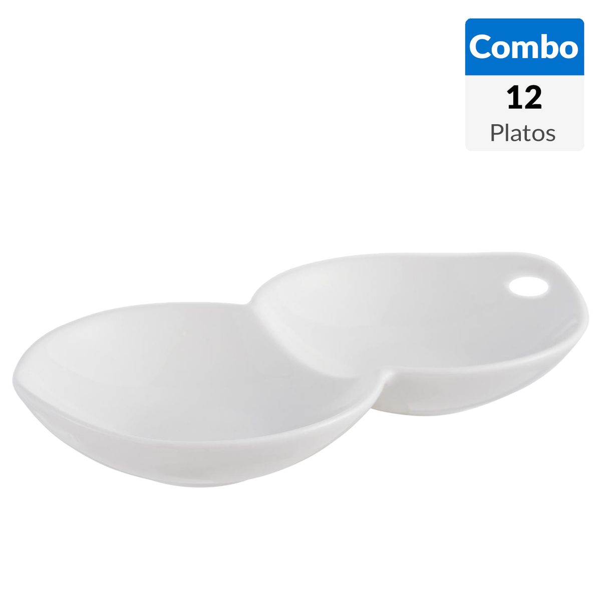  - Combo 12 Platos doble 20 cm blanco