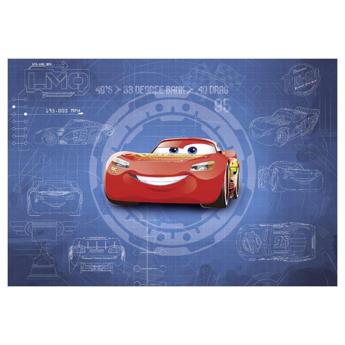 KOMAR - Papel Fotomural Cars 3 Blueprint 9,35 m2