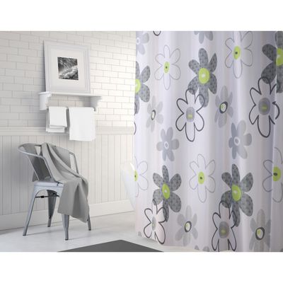 Imagen 2 del producto Cortina de baño Flores poliéster 180x180 cm