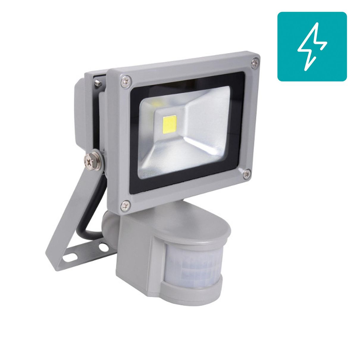 HB LEDS - Foco Proyector Led de Área con Sensor 10 W IP 44 900 lm Luz Fría