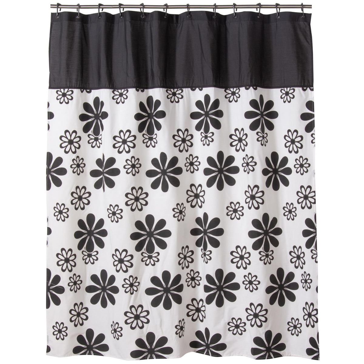 GENTILE - Juego de baño 7 piezas Flores negras