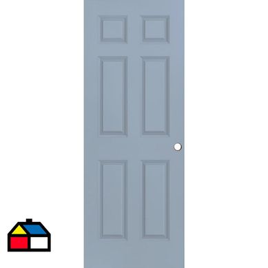 Puerta Sinfona HDF 85x200 C/6 Paneles y Perf. - Celeste Barriga