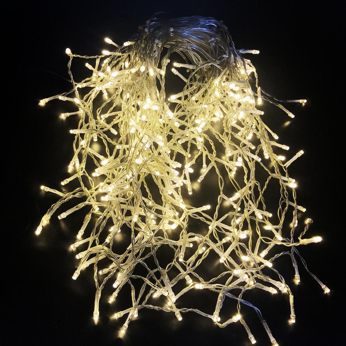 DEAR SANTA - Cascada 300 luces led cálida cable transparente