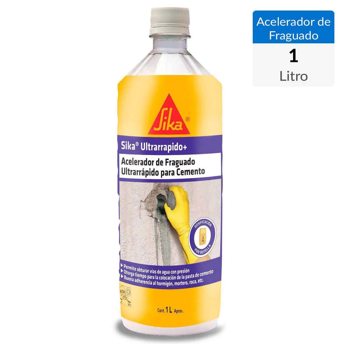 SIKA - Sika Acelerador de Fraguado Ultrarrápido para Cemento Botella 1 l