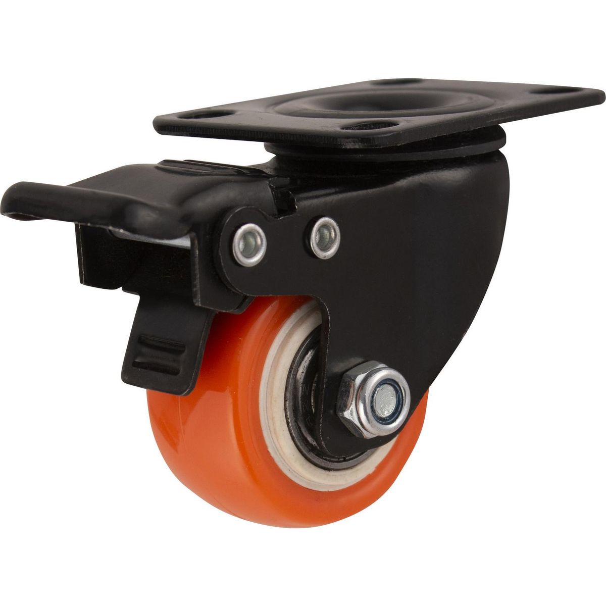GEVEMAC - Rueda 40mm con placa y freno black/orange