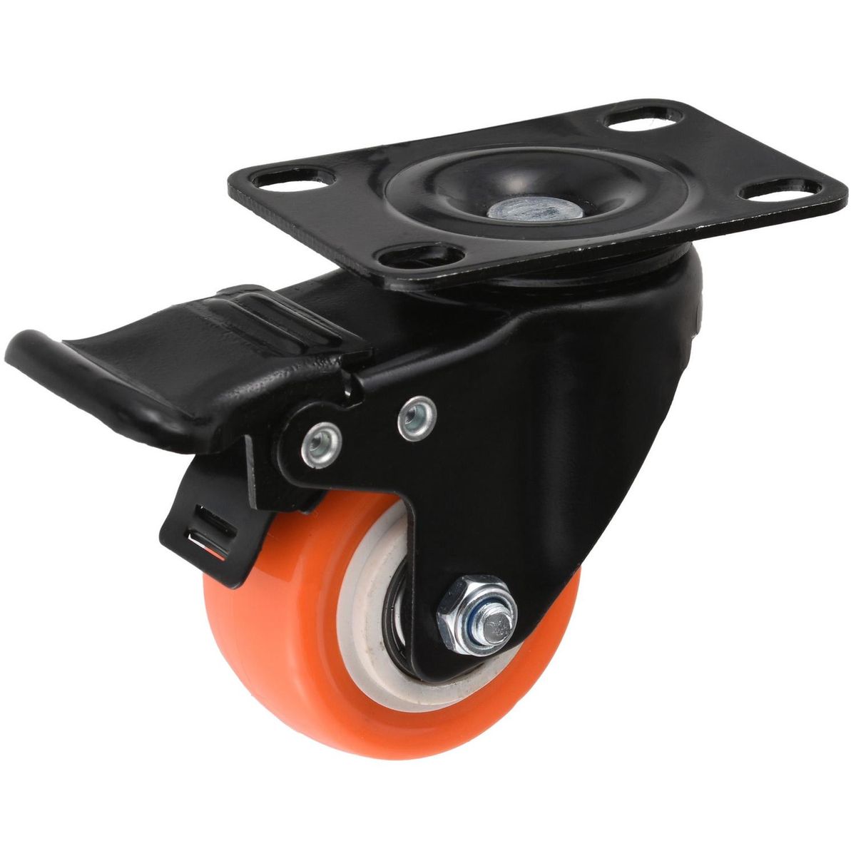 GEVEMAC - Rueda 50mm con placa y freno black/orange