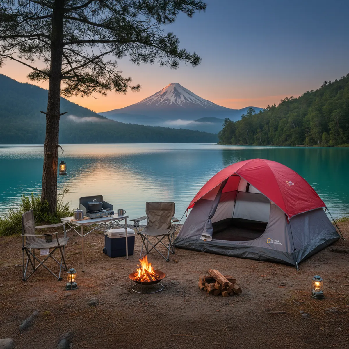 NATIONAL GEOGRAPHIC - Carpa Camping Newport 2 Personas Roja/Gris