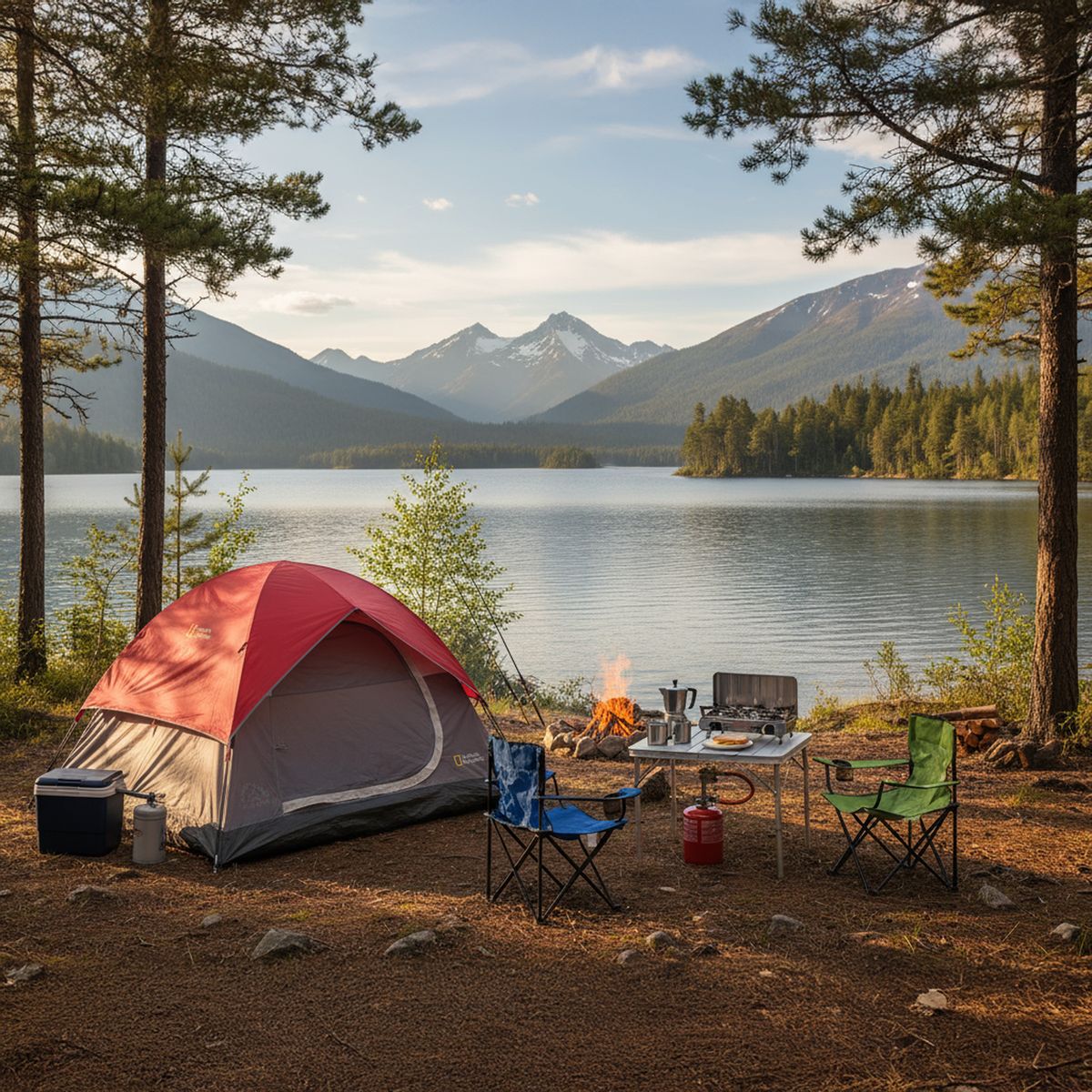 NATIONAL GEOGRAPHIC - Carpa Camping Newport 6 Personas Roja/Gris