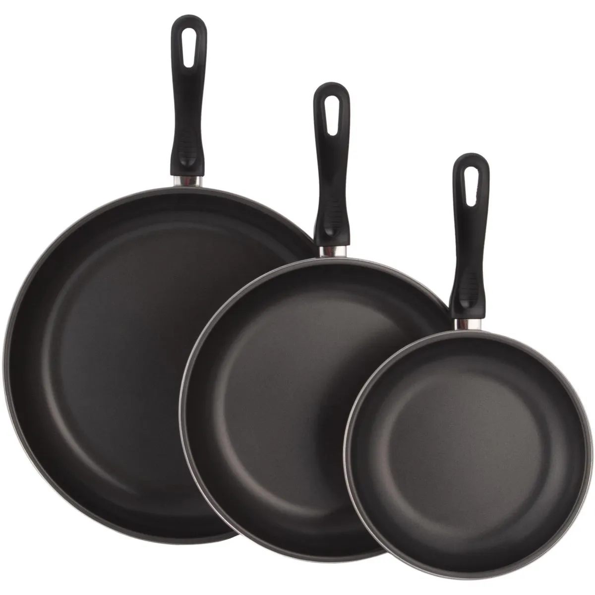 CASA BONITA - Set 3 Sartenes Antiadherentes Acero Rojo/Negro