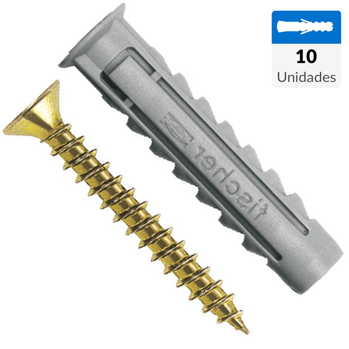 FISCHER - Tarugo multiuso sx6+tornillo 10 unidades