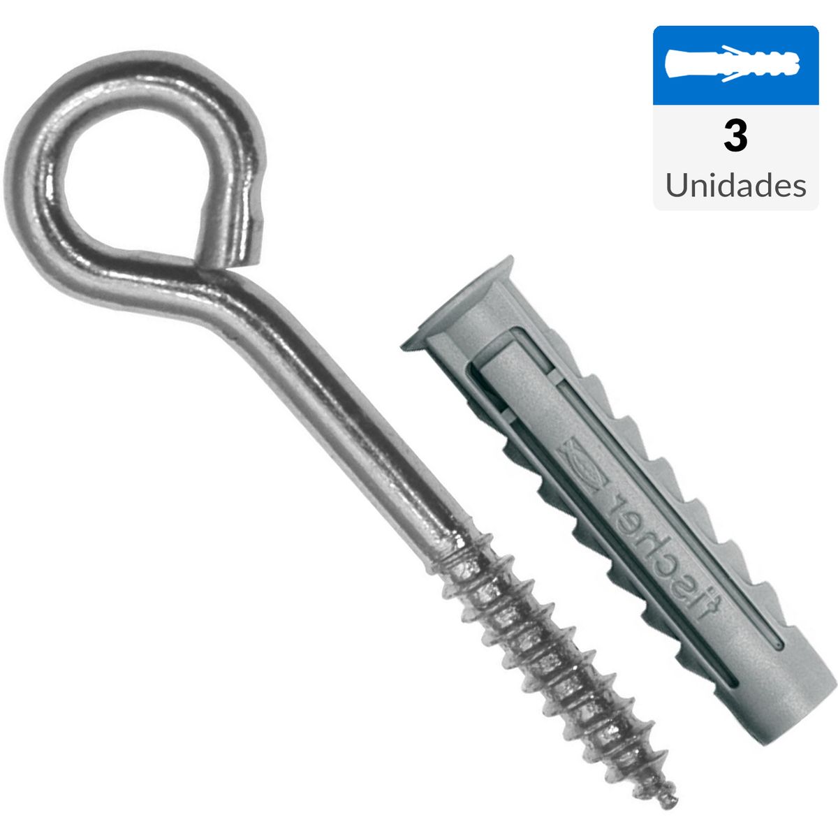 FISCHER - Tarugo sx8 +cancamo cerrado 3 unidades