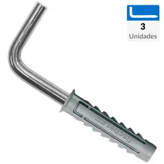 FISCHER - Tarugo sx8 +tornillo escuadra 3 unidades
