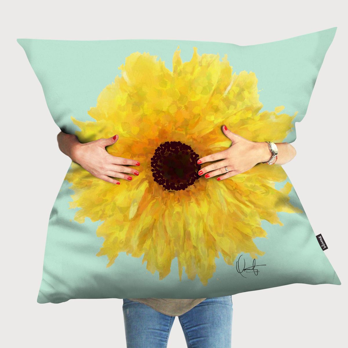 IMPRESIONARTE - Cojín de piso Sol Artista de EEUU 100x100 xm