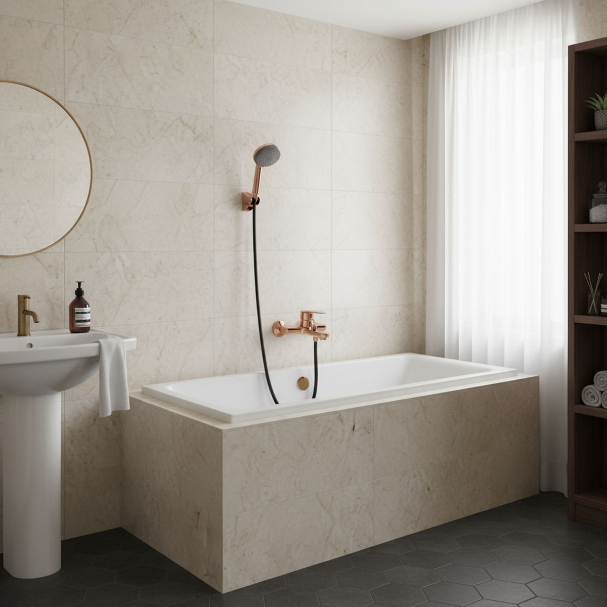 STRETTO - Monomando Tina Ducha Arona Cobre Láscar