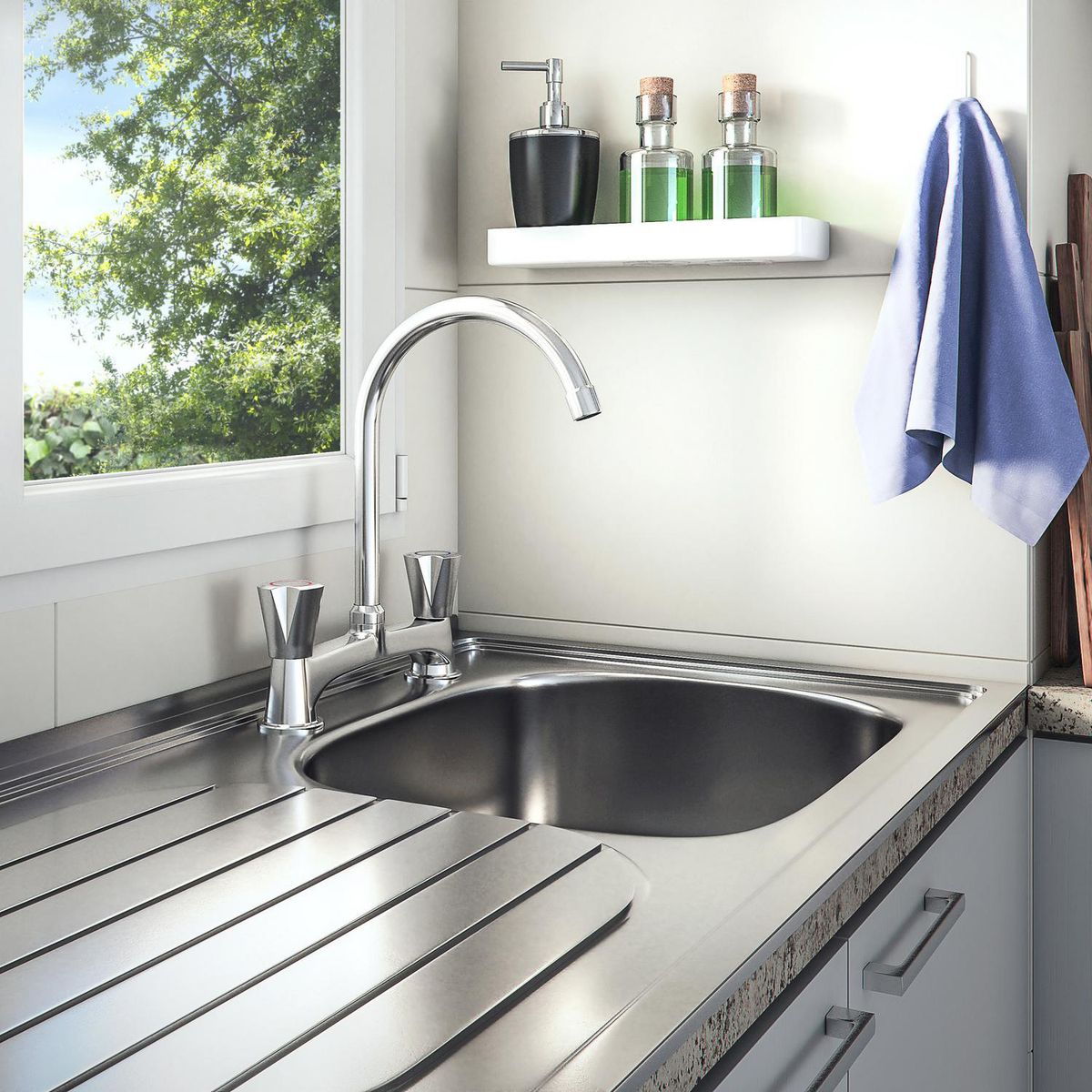 STRETTO - Combinación para Lavaplatos Maranello Cromado