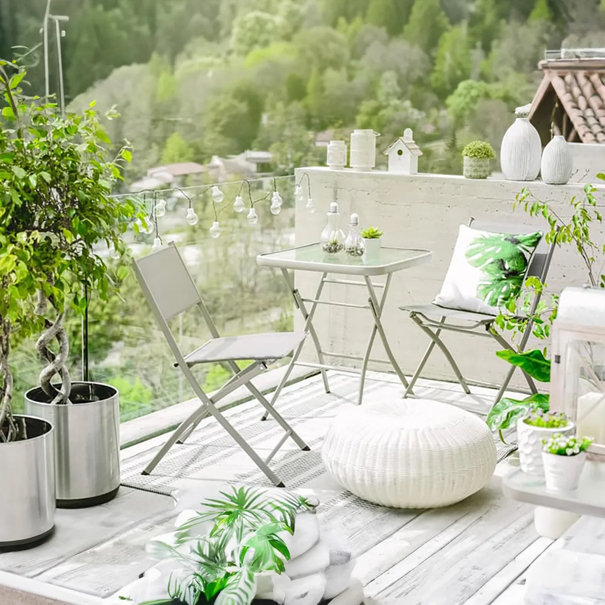 JUST HOME COLLECTION - Juego de Terraza Balcón Madrid 2 Personas Taupe