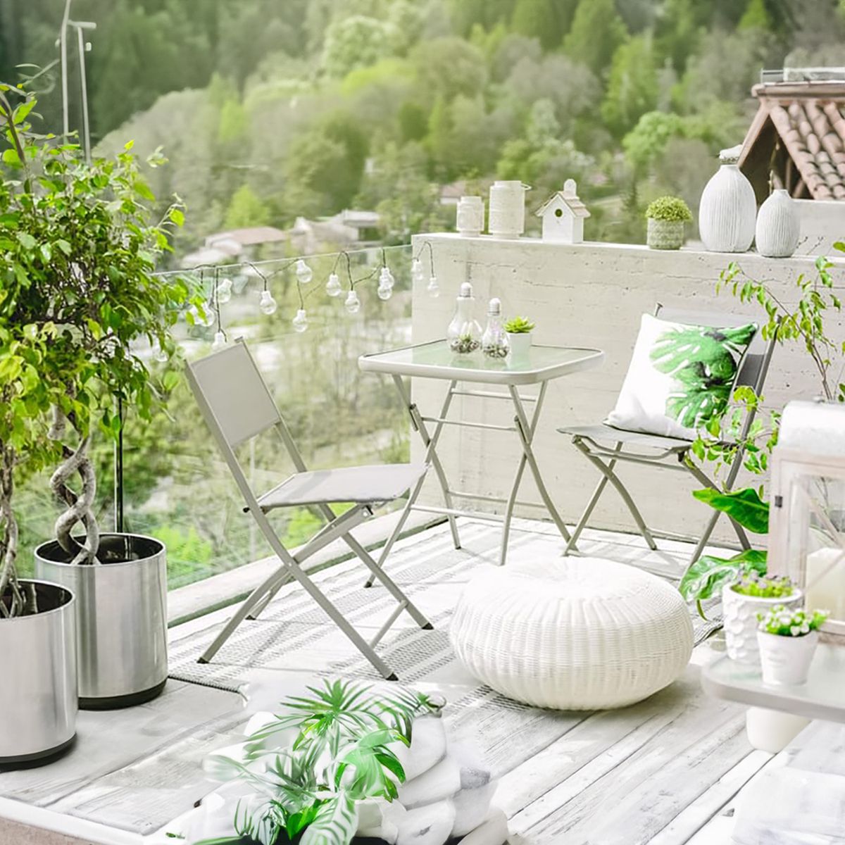 JUST HOME COLLECTION - Juego de Terraza Balcón Madrid 2 Personas Taupe