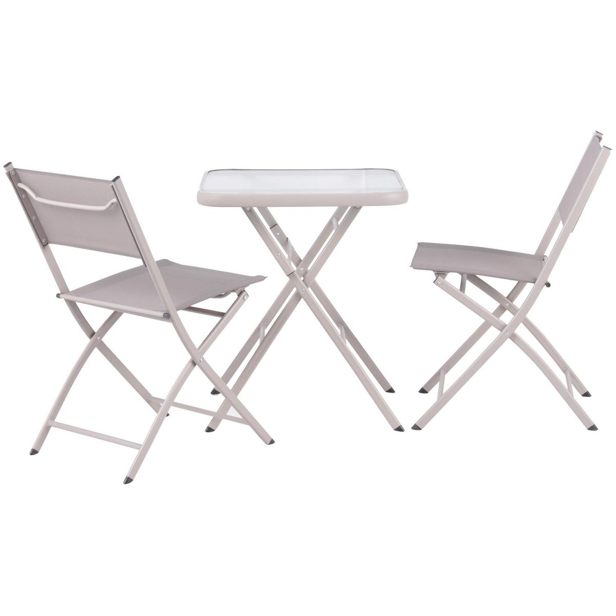 JUST HOME COLLECTION - Juego de Terraza Balcón Madrid 2 Personas Taupe