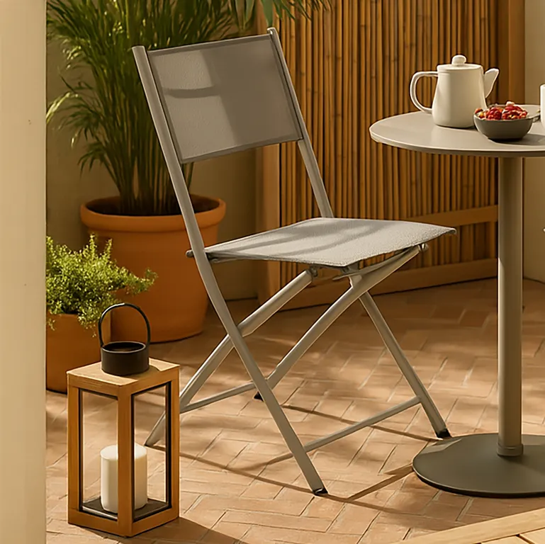 Silla plegable 46x56x82 cm. Taupe