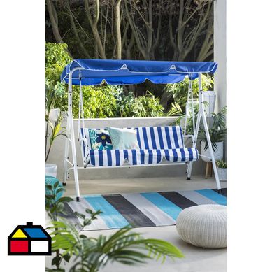 Sillon columpio 3 personas. Azul.