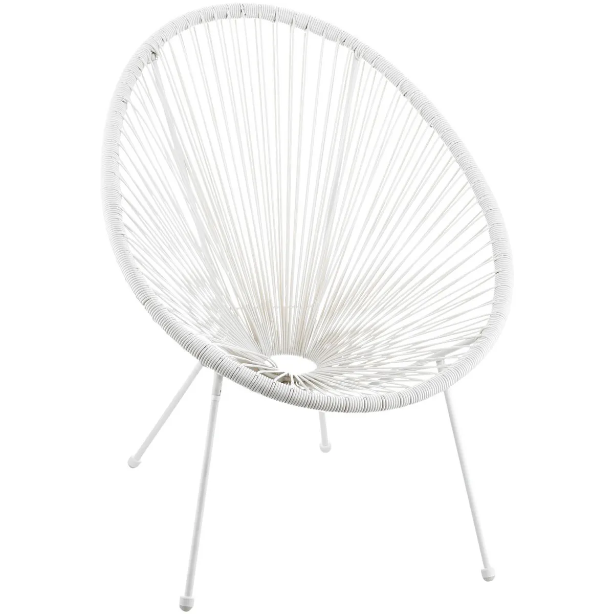 JUST HOME COLLECTION - Silla para Terraza Rattan Sintético Cozumel Blanca 86x71x79 cm