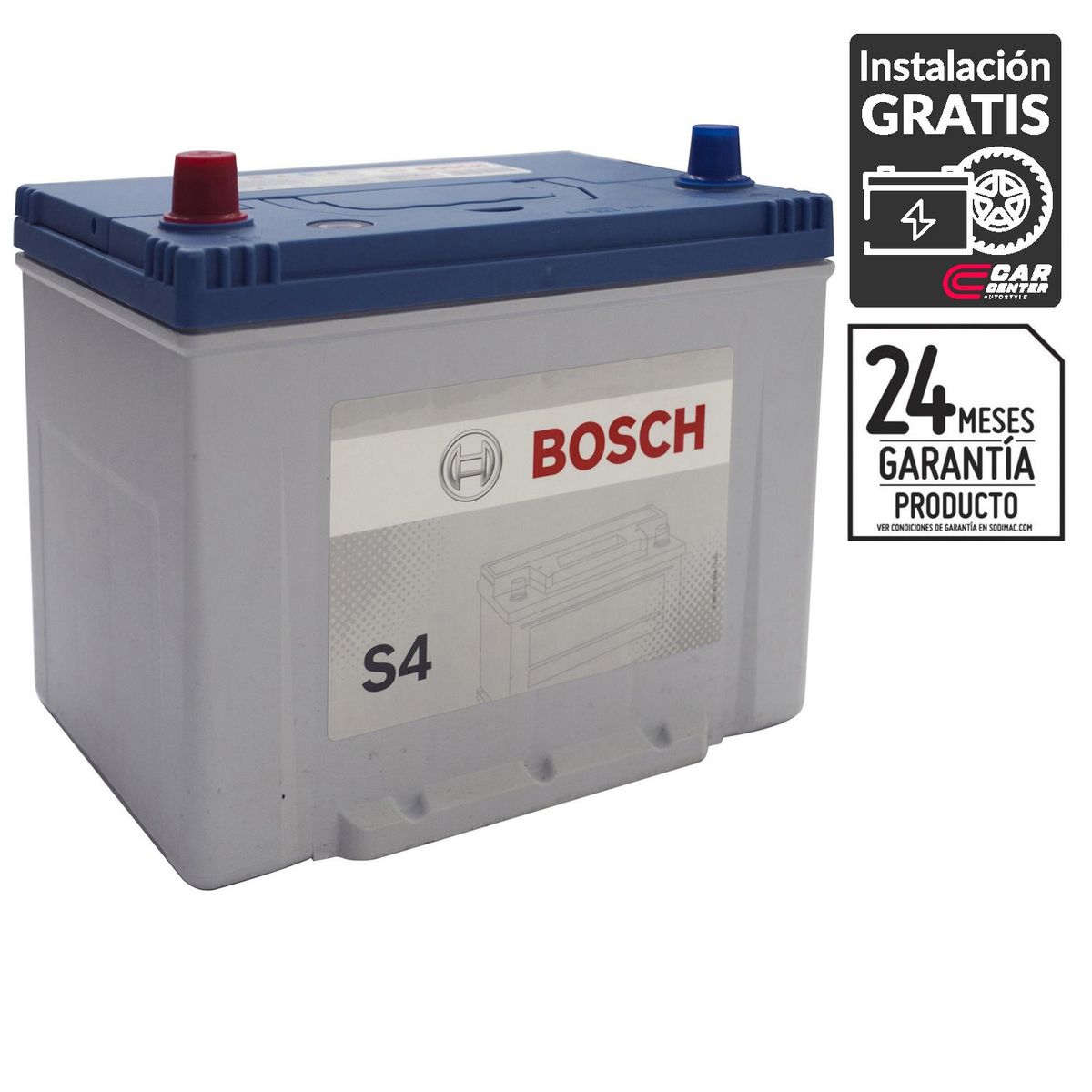 BOSCH - Batería de Auto 60 Ah Positivo Izquierdo 500 CCA