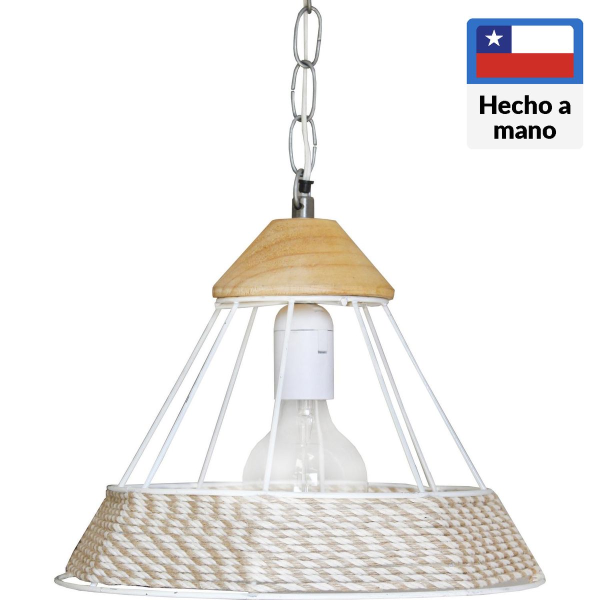 CAROLD STEVENS - Lámpara Colgante Prisma Fibras Naturales Café