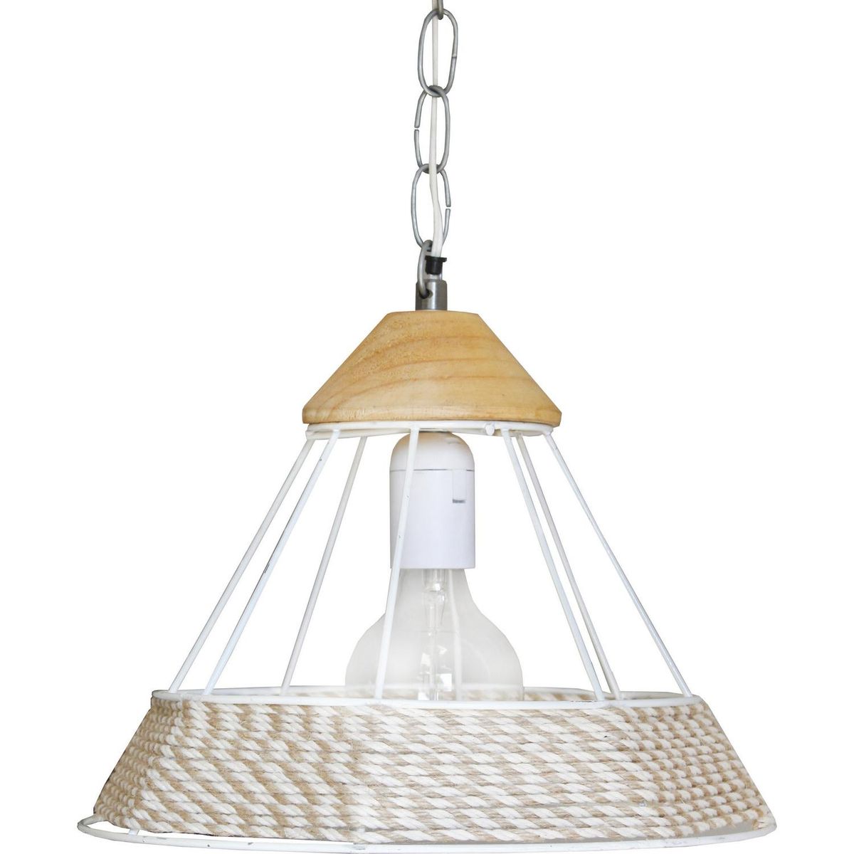 CAROLD STEVENS - Lámpara Colgante Prisma Fibras Naturales Café