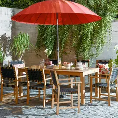JUST HOME COLLECTION - Juego de Comedor de Terraza Parga 8 Personas Madera/Negro