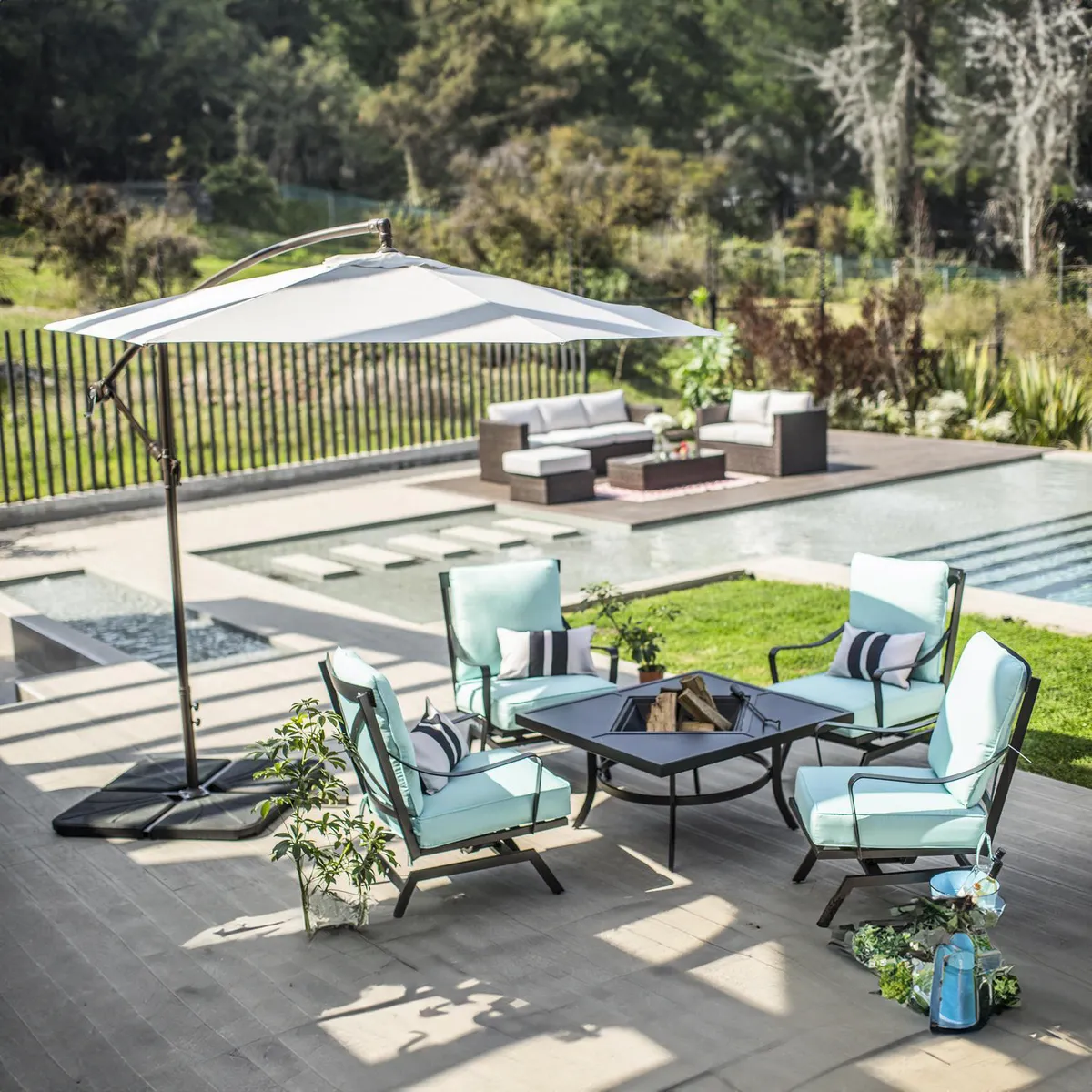 JUST HOME COLLECTION - Quitasol Lateral Metal 2.7x2.45 metros Natural