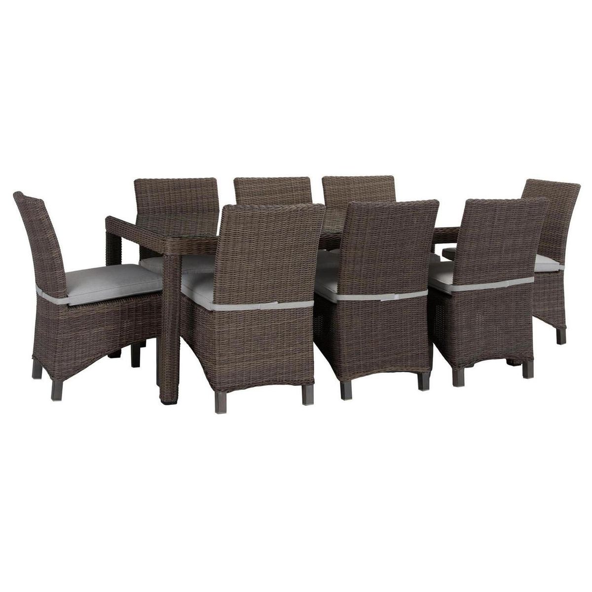 JUST HOME COLLECTION - Juego de Comedor de Terraza Deli 8 Personas Café