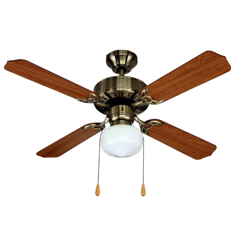 Ventilador de Techo Yves con Luz 4 Aspas de Madera