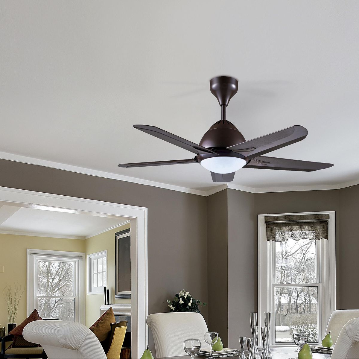 JUST HOME COLLECTION - Ventilador de Techo Acero 5 aspas Pippa