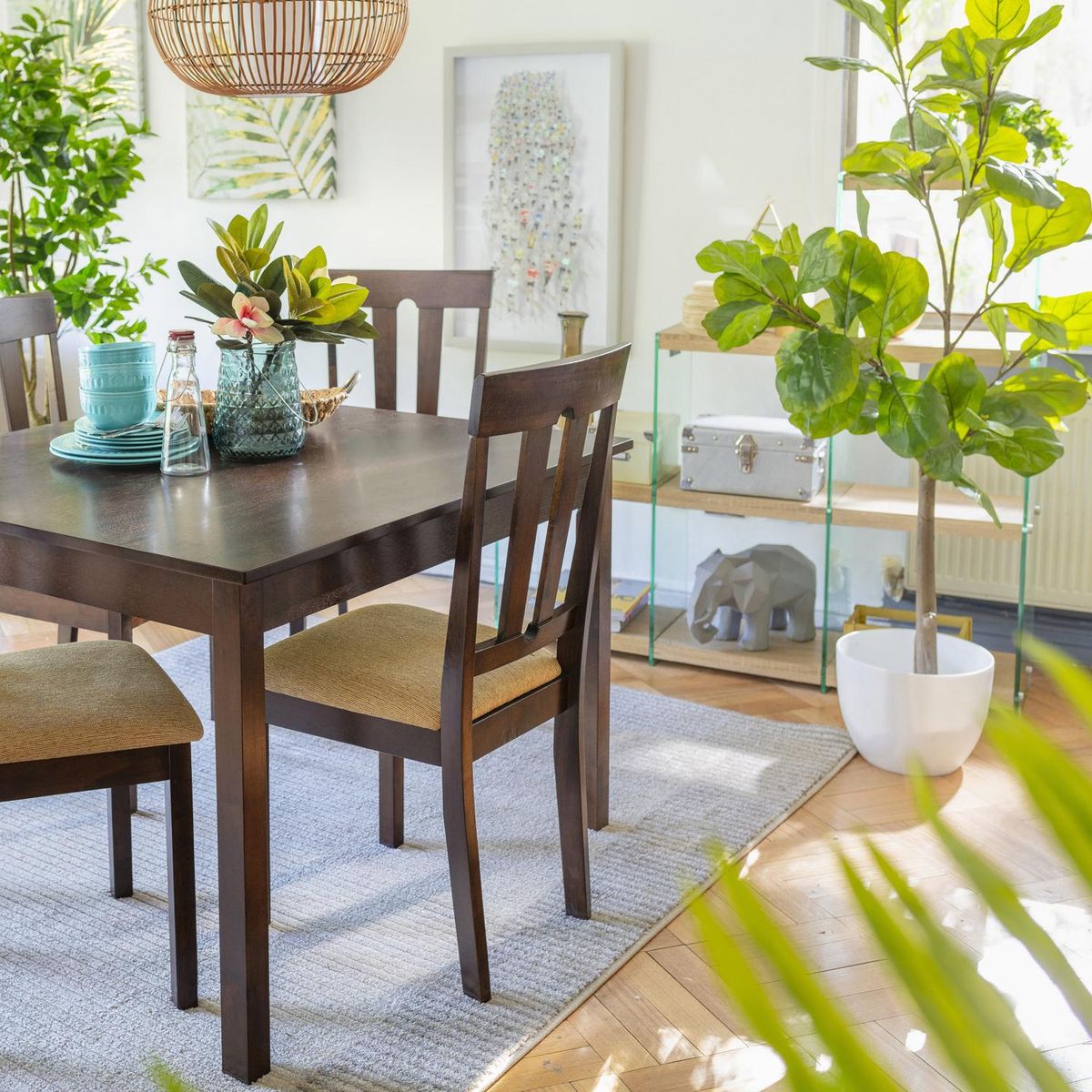 JUST HOME COLLECTION - Macetero Siena de Plástico 30x30 cm Blanco