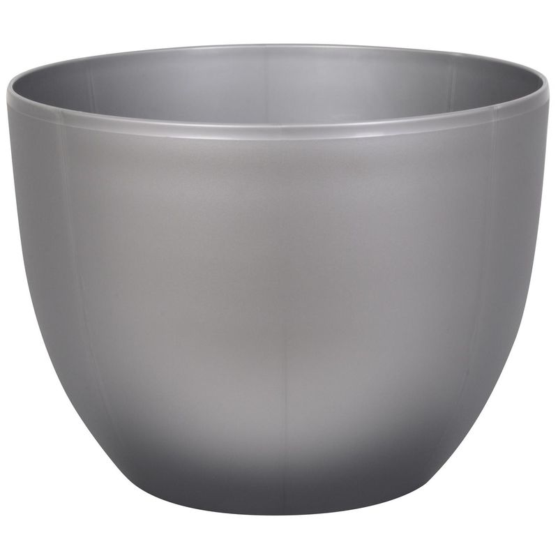JUST HOME COLLECTION - Macetero de plástico 40 cm plata