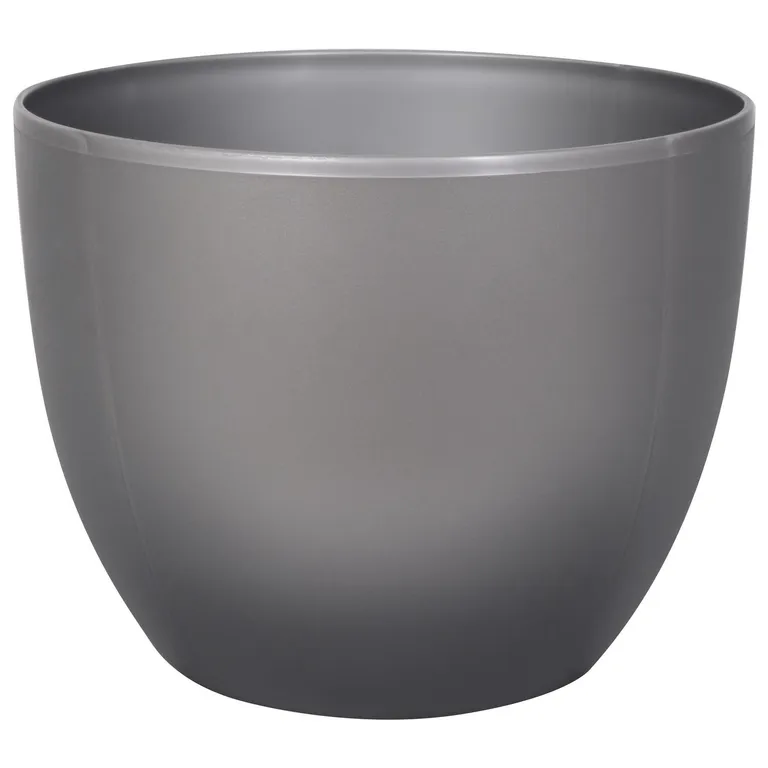 Macetero de plástico 30 cm plata