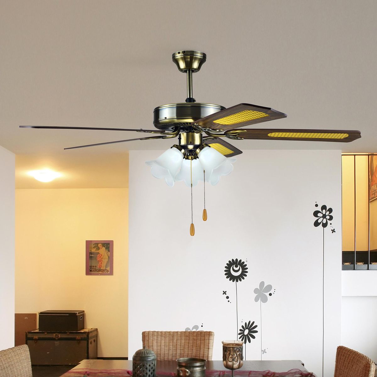 CASA BONITA - Ventilador de Techo Metal 5 aspas Signe