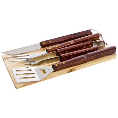 Kit de herramientas para asado 4 piezas con tabla