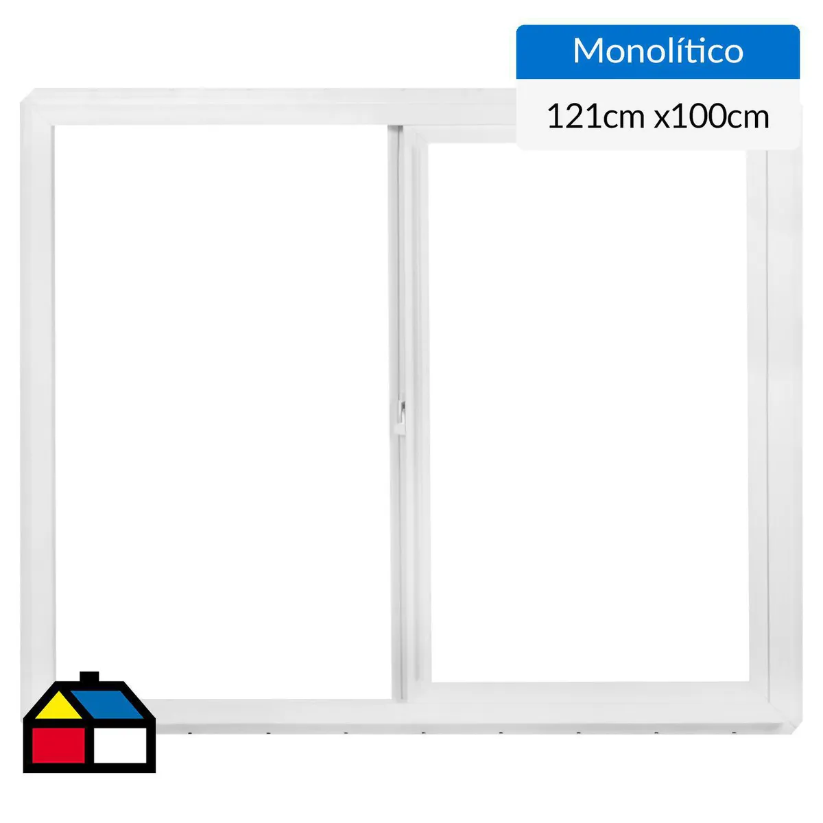 WINTEC - Ventana PVC 121x100 cm monolítico blanco corredera