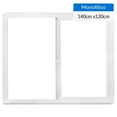 WINTEC - Ventana PVC 140x120 cm monolítico blanco corredera