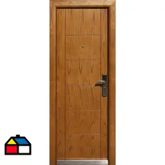 HOLZTEK - Puerta Exterior Acero 86x205 cm Seguridad Izq Natural