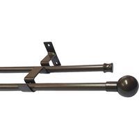Set de Barra Doble Techo 16/19 mm extensible 120-210 cm Bola Café