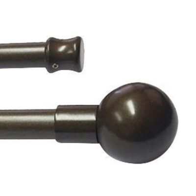 Imagen 2 del producto Set de Barra Doble Techo 16/19 mm extensible 120-210 cm Bola Café