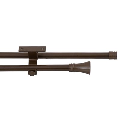 Imagen 2 del producto Set de Barra Doble Techo 16/19 mm extensible 120-210 cm Cónico Café