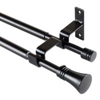 Set de Barra Doble Muro 16/19 mm extensible 120-210 cm Cónico Negro