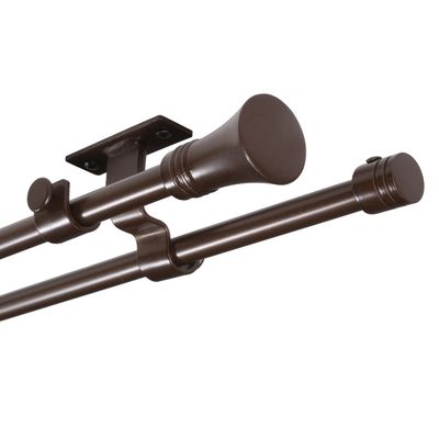 Imagen 2 del producto Set de Barra Doble Techo 16/19 mm extensible 170-320 cm Cónico Café